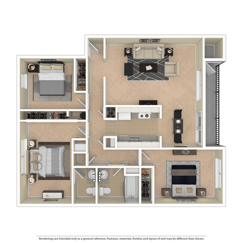 3 Bedroom floor plan